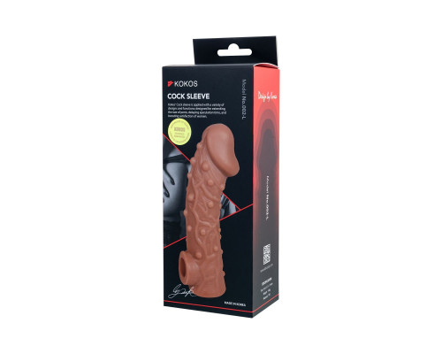 Заказать Насадка на фаллос с отверстием для мошонки Cock Sleeve 002 Size L - 17,6 см.