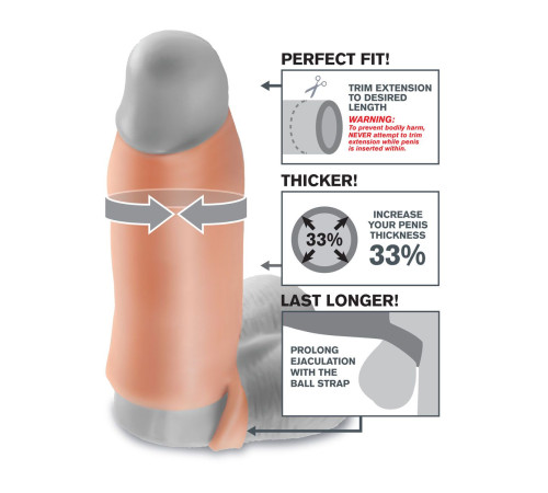 Телесная насадка Real Feel Enhancer XL - 17 см.