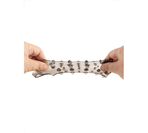 Дымчатая насадка на пенис с шипами и выпуклостями - 12 см.