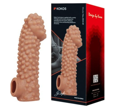 Насадка на фаллос с бугорками Cock Sleeve 004 Size M - 15,6 см.