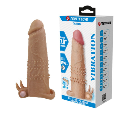 Телесная насадка на пенис Quillon - 20 см.