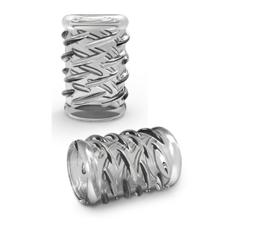 Прозрачная насадка с объёмными чёрточками STAY HARD COCK SLEEVE 06 CLEAR