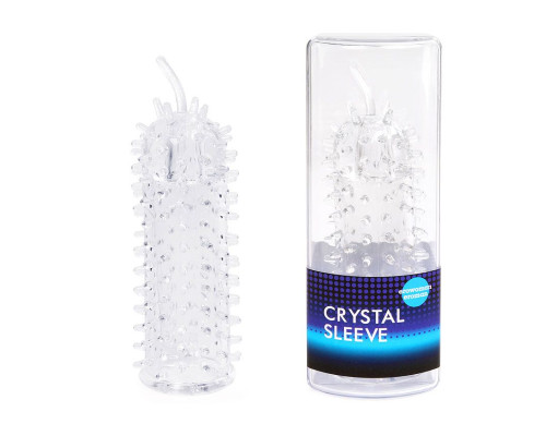 Заказать Закрытая рельефная насадка Crystal sleeve с усиками - 12 см. Заказать Закрытая рельефная насадка Crystal sleeve с усиками - 12 см.