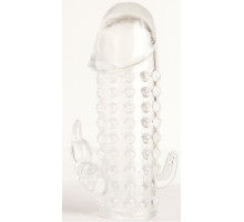 Гелевая прозрачная насадка с 2 отростками - 13 см.