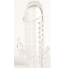 Гелевая прозрачная насадка с 2 отростками - 13 см.