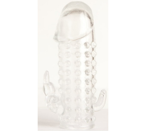 Гелевая прозрачная насадка с 2 отростками - 13 см.