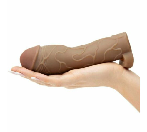 Коричневая насадка с кольцом Perfect 2 Extension with Ball Strap - 19 см.