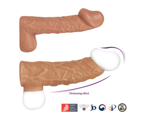 Заказать Телесная открытая насадка-реалистик с подхватом мошонки Nude Sleeve M - 12 см. Заказать Телесная открытая насадка-реалистик с подхватом мошонки Nude Sleeve M - 12 см.