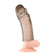 Заказать Дымчатая насадка-удлинитель Ribbed Realistic Penis Enhancing Sleeve Extension - 15,2 см.