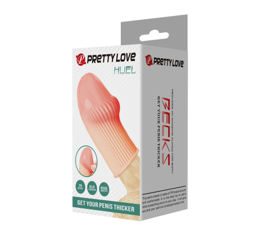 Телесная насадка на пенис Huel - 9 см.