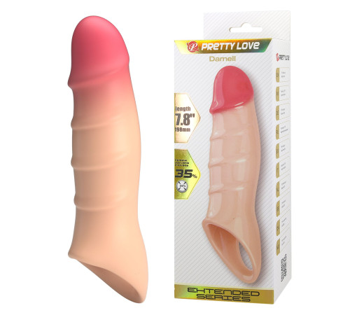 Телесная удлиняющая насадка на пенис Darnel
