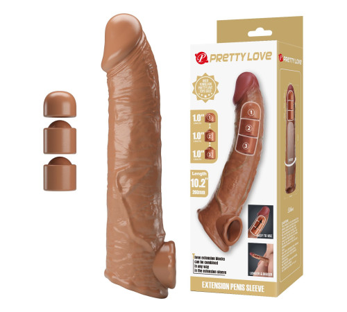 Карамельный фаллоудлинитель с подхватом мошонки Silas - 26 см.