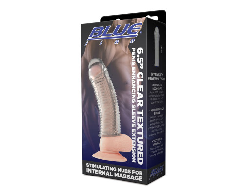 Заказать Текстурированная насадка на пенис Clear Textured Penis Enhancing Sleeve Extension - 16,5 см.