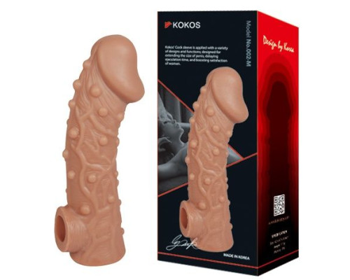 Заказать Насадка на фаллос с отверстием для мошонки Cock Sleeve 002 Size L - 17,6 см.