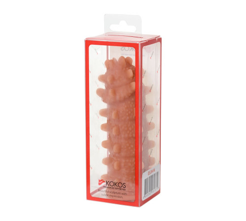 Насадка на фаллос с шипами и продолговатыми бугорками Extreme Sleeve 004 M-size - 14,7 см.