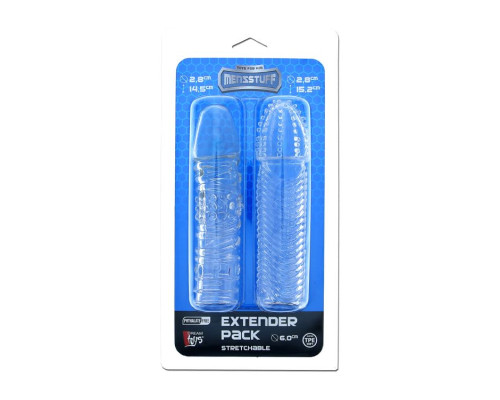 Заказать Комплект из 2 прозрачных насадок на пенис PENIS EXTENDER PACK