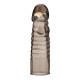 Заказать Дымчатая насадка-удлинитель Ribbed Realistic Penis Enhancing Sleeve Extension - 15,2 см.