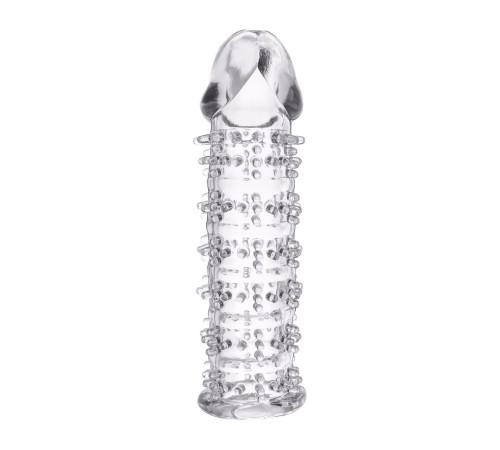 Гелевая прозрачная насадка с шипами - 12 см.