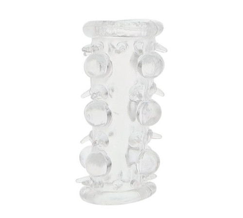 Прозрачная насадка на пенис с шипами и бугорками JELLY JOY LUST CLUSTER CLEAR