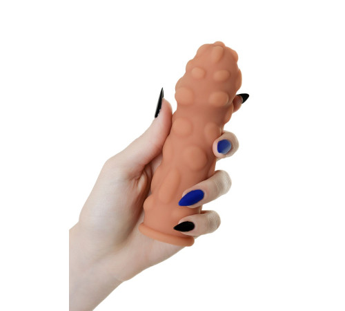 Телесная насадка на фаллос с крупными бугорками Extreme Sleeve 011 S-size - 12,7 см.