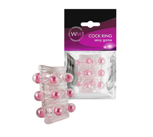 Прозрачная сквозная насадка на пенис с цветными шариками