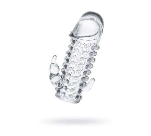 Гелевая прозрачная насадка с 2 отростками - 13 см.