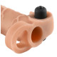 Заказать Телесная вибронасадка с кольцом Vibrating Real Feel 1 Extension - 14 см.