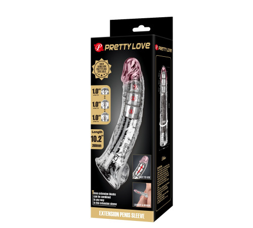 Прозрачный фаллоудлинитель с подхватом мошонки Silas - 26 см.