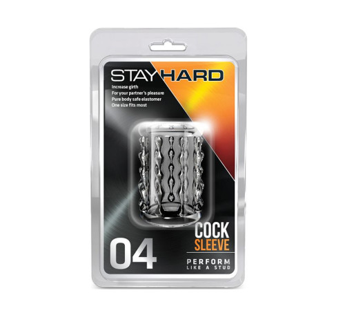 Прозрачная насадка с бороздками STAY HARD COCK SLEEVE 04 CLEAR Прозрачная насадка с бороздками STAY HARD COCK SLEEVE 04 CLEAR