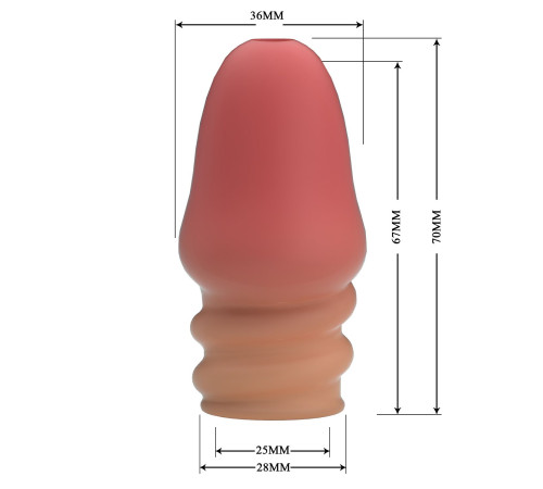 Телесная насадка на пенис Jeremy - 7 см.