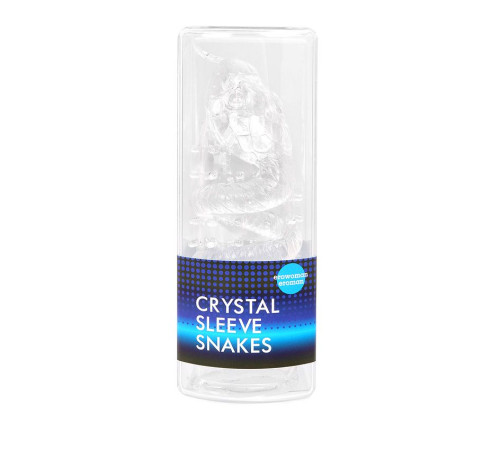Закрытая рельефная насадка Crystal sleeve snakes в виде змеи с усиками - 14 см.