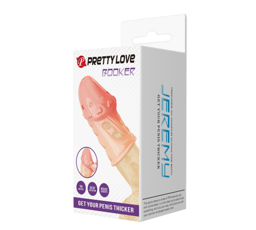Телесная насадка на пенис Booker - 8 см.