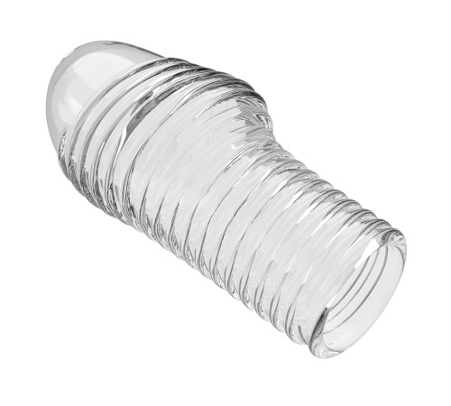 Прозрачная насадка на пенис с ребрышками Hoytt - 9 см.