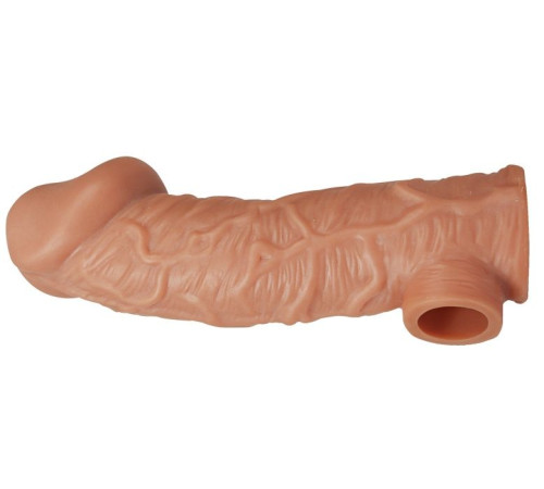Телесная насадка на фаллос с отверстием для мошонки Cock Sleeve 001 Size L - 17,6 см.