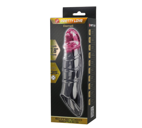 Прозрачная удлиняющая насадка на пенис Darnel