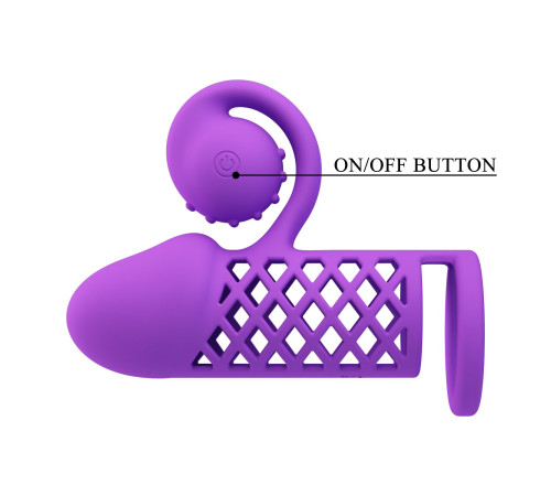 Фиолетовая вибронасадка с клиторальным отростком Harden