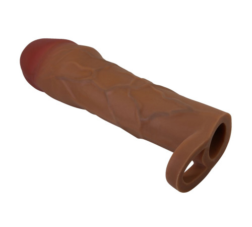 Коричневая насадка на пенис Hani - 18 см.