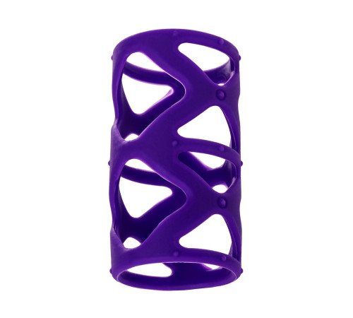 Фиолетовая насадка-сетка на пенис - 7,5 см.