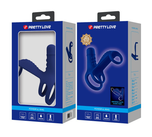 Синяя вибронасадка на пенис Vibrating Penis Sling