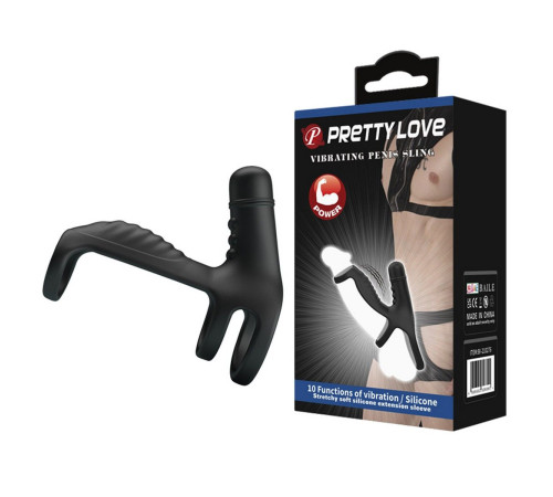 Черная вибронасадка на пенис Vibrating Penis Sling Черная вибронасадка на пенис Vibrating Penis Sling