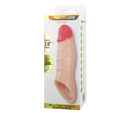 Телесная удлиняющая насадка на пенис Darnel