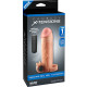Заказать Телесная вибронасадка с кольцом Vibrating Real Feel 1 Extension - 14 см.