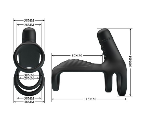 Черная вибронасадка на пенис Vibrating Penis Sling Черная вибронасадка на пенис Vibrating Penis Sling