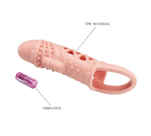 Телесная насадка с вибрацией Cecelia - 18,5 см.