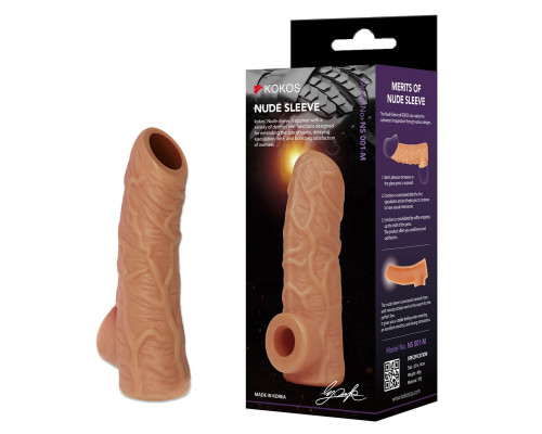 Заказать Телесная открытая насадка-реалистик с подхватом мошонки Nude Sleeve M - 12 см. Заказать Телесная открытая насадка-реалистик с подхватом мошонки Nude Sleeve M - 12 см.