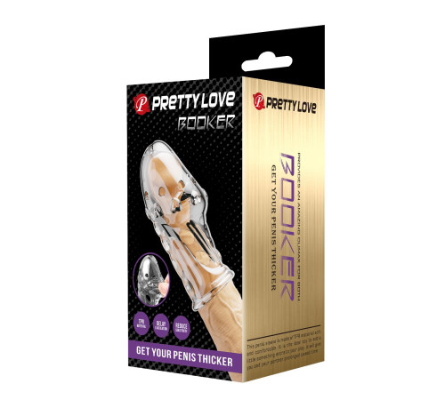Прозрачная насадка на пенис Booker - 8 см.