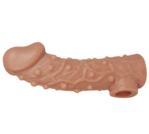 Насадка на фаллос с отверстием для мошонки Cock Sleeve 002 Size L - 17,6 см.