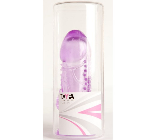 Фиолетовая гелевая насадка с шипами - 13 см.