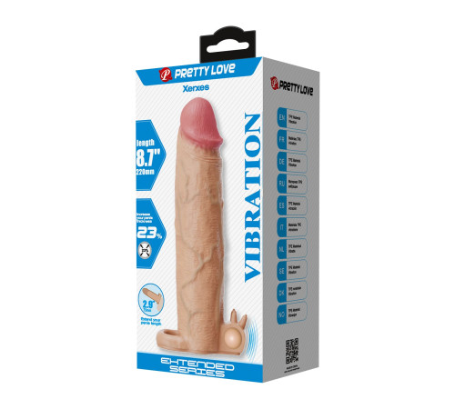 Телесная насадка на пенис Xerxes - 22 см.