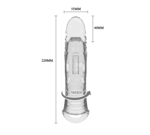 Прозрачная насадка на пенис - 22 см.